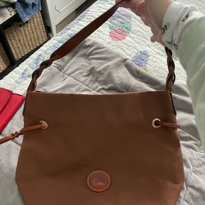 Dooney and Bourke nylon shoulder bag with braided leather handle